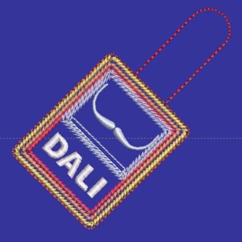 Dali Quarter Keeper Keyfob Embroidery File - The3BlackCats Embroidery and Custom Gifts