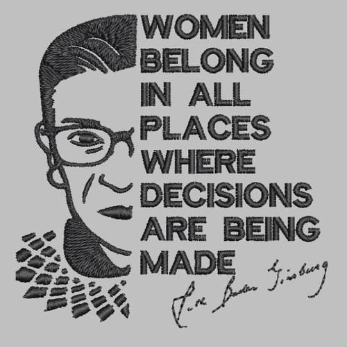 Ruth Bader Ginsburg Quote Embroidery File - The3BlackCats Embroidery and Custom Gifts