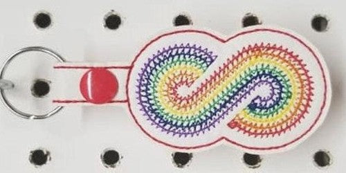 Autism Infinity Rainbow Key Fob Embroidery File - The3BlackCats Embroidery and Custom Gifts
