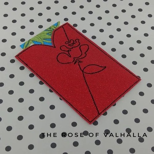 Rose Gift Card Holder Embroidery File - The3BlackCats Embroidery and Custom Gifts
