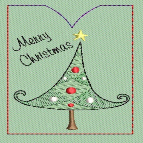 Christmas Tree 1 Gift Card Holder Embroidery File - The3BlackCats Embroidery and Custom Gifts