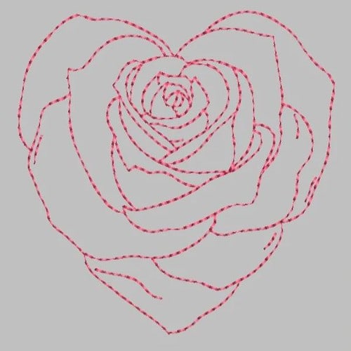 Heartflower Embroidery File - The3BlackCats Embroidery and Custom Gifts