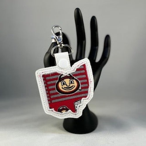 Ohio State Shaped Keyfob