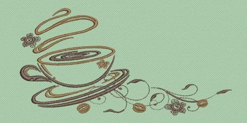 Coffee Cup Corner Embroidery File - The3BlackCats Embroidery and Custom Gifts