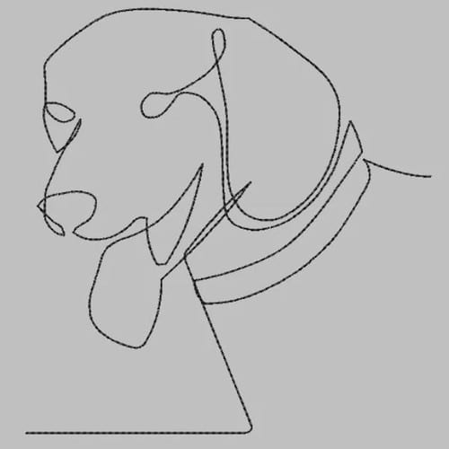 Dog Line Drawing 1 Embroidery File - The3BlackCats Embroidery and Custom Gifts