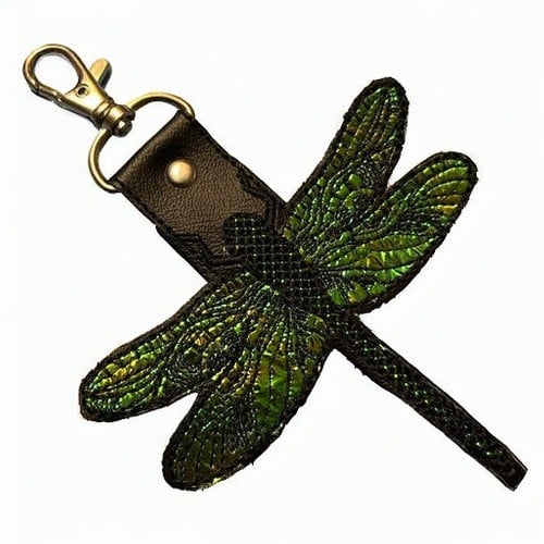 2k dragonfly keyfob embroidery design
