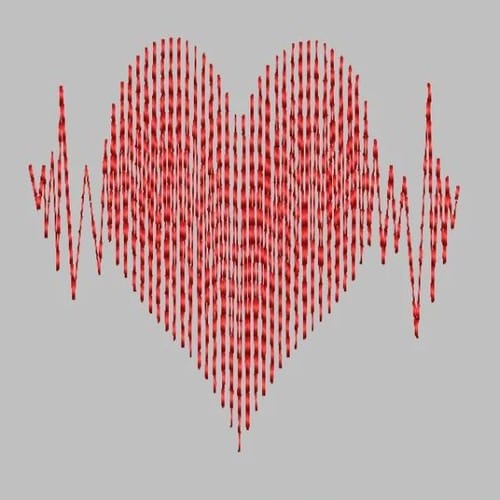 Heartbeat Heart Embroidery File - The3BlackCats Embroidery and Custom Gifts