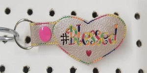 #Blessed Keyfob Embroidery File - The3BlackCats Embroidery and Custom Gifts