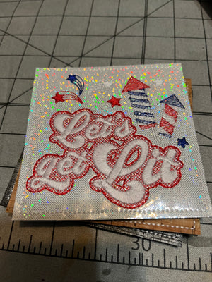 Let's Get Lit Coaster Embroidery File