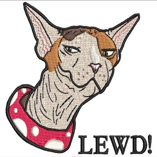 Lewd! Embroidery File - The3BlackCats Embroidery and Custom Gifts