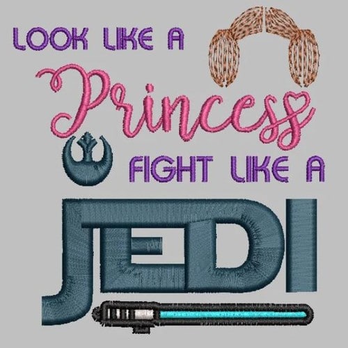 Princess Jedi Embroidery File - The3BlackCats Embroidery and Custom Gifts