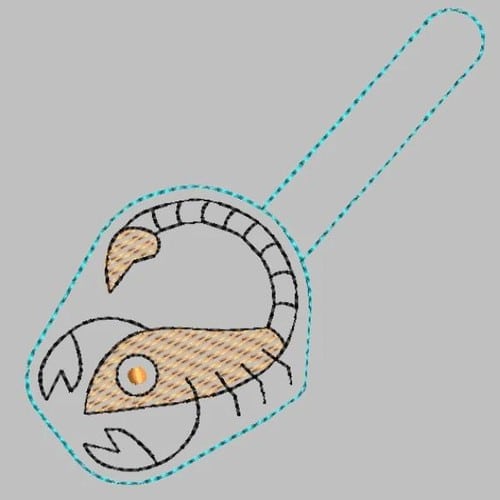Scorpio Keyfob Embroidery File - The3BlackCats Embroidery and Custom Gifts