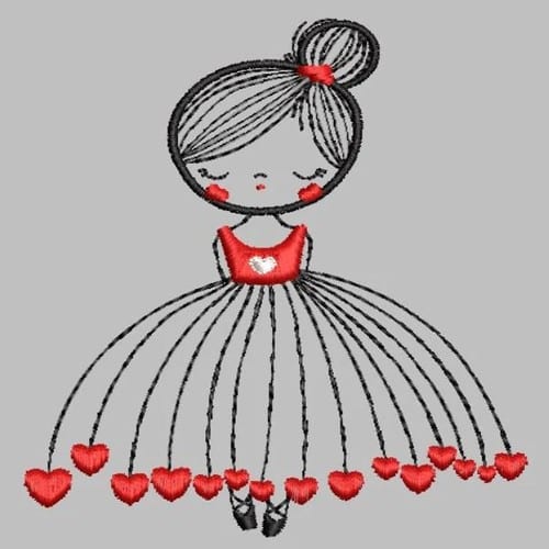 Valentine Dancer Embroidery File